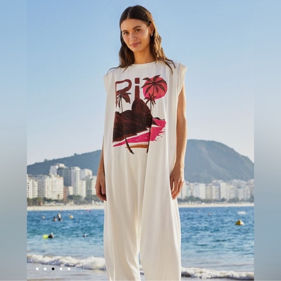 Farm Rio Off-White Rio Sleeveless Jumpsuit - Picture 5 of 9